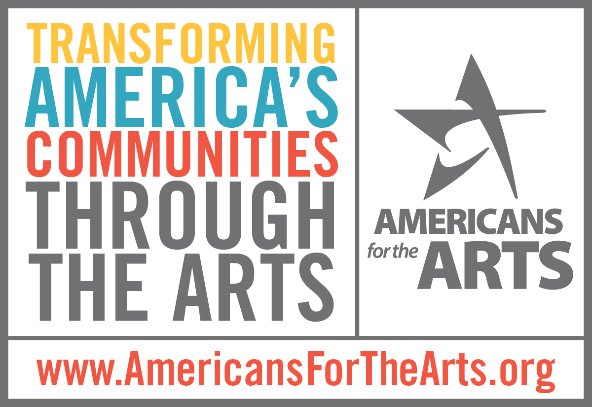 A logo from Americans for the Arts, with the text "Transforming America's Communities Through the Arts"