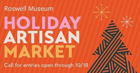 A logo advertising the Roswell Museum's 2021 Holiday Artisan Market.