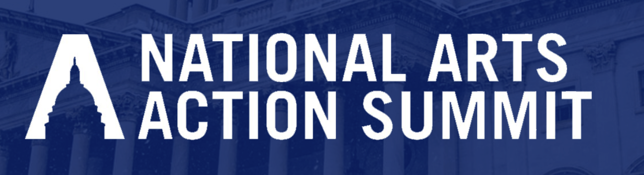 A logo with a depiction of a government building and the words "National Arts Action Summit."