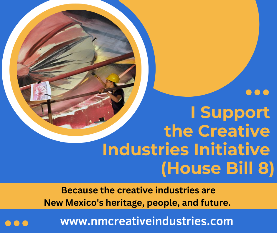 A graphic created to be shared on social media, with the words "I support the Creative Industries Initiative"